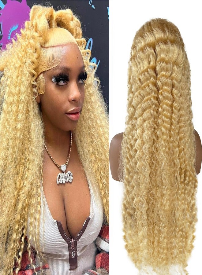 Licoville Blonde Lace Front Wig Human Hair Pre Plucked Curly Blonde Wig HD Transparent Deep Wave 613 13x6 Lace Front Wigs Human Hair 180% Density 28 Inch 613 Frontal Wigs for Black Women - Image 1